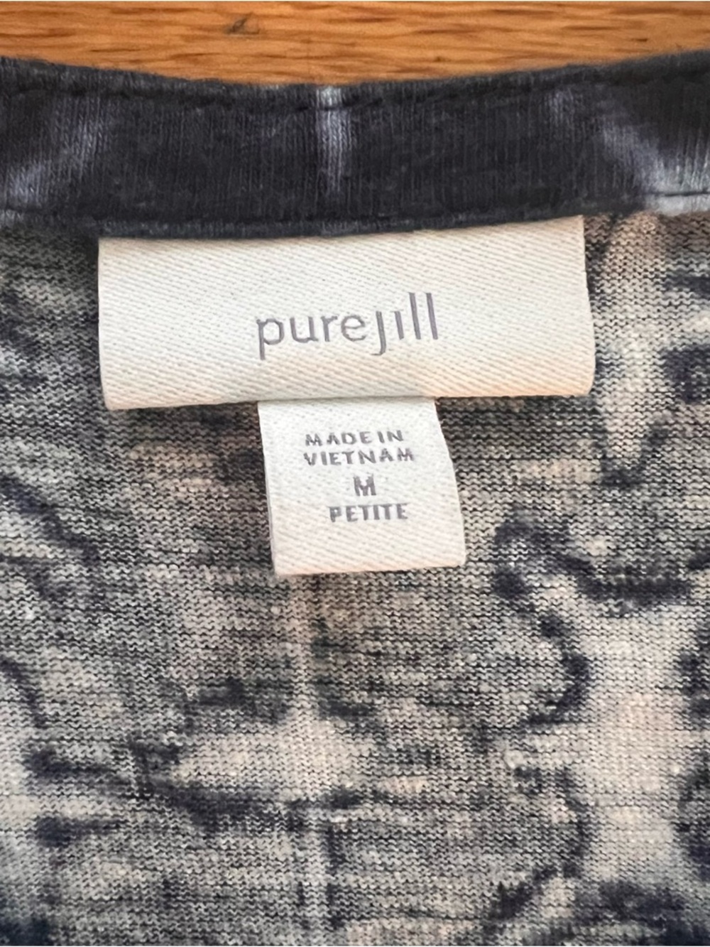 J. Jill Pure Jill Blue Shibori Tie Dye Linen  Tie Waist Sleeveless Tunic Shirt - Picture 3 of 7
